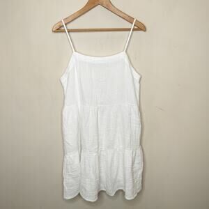 Ann Taylor LOFT Beach White Cotton Dress w/ Pockets